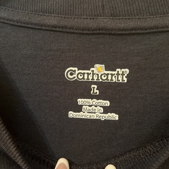 Carhartt Black Long Sleeve "WE ARE LIKE IRON" Shirt Large - Picture 3 of 4